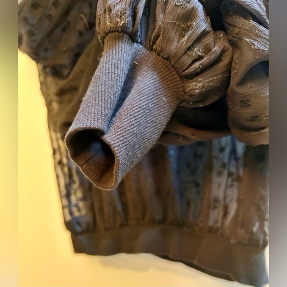 Zara Sheer Black Floral Long sleeve Top Blouse - Picture 3 of 7